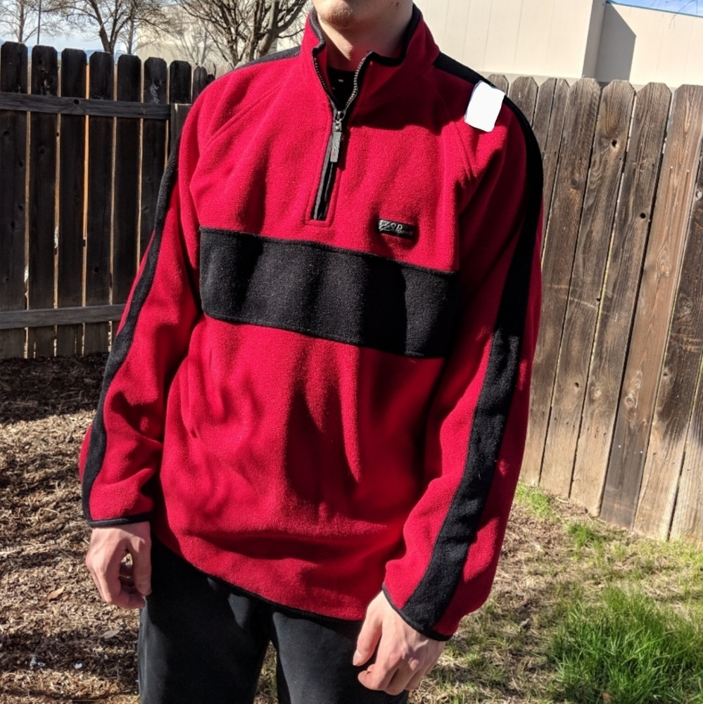 IZOD Red and Black Fleece Zip